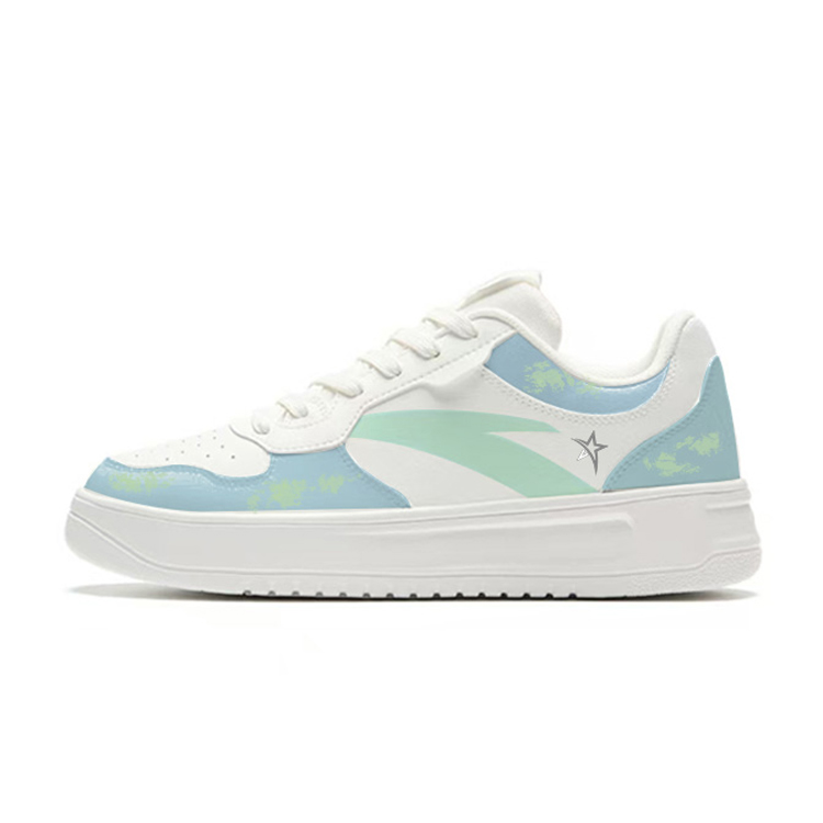 Anta Anti-Slip Wear-Resistant Low-Top Skateboard Shoes Unisex White Blue Green