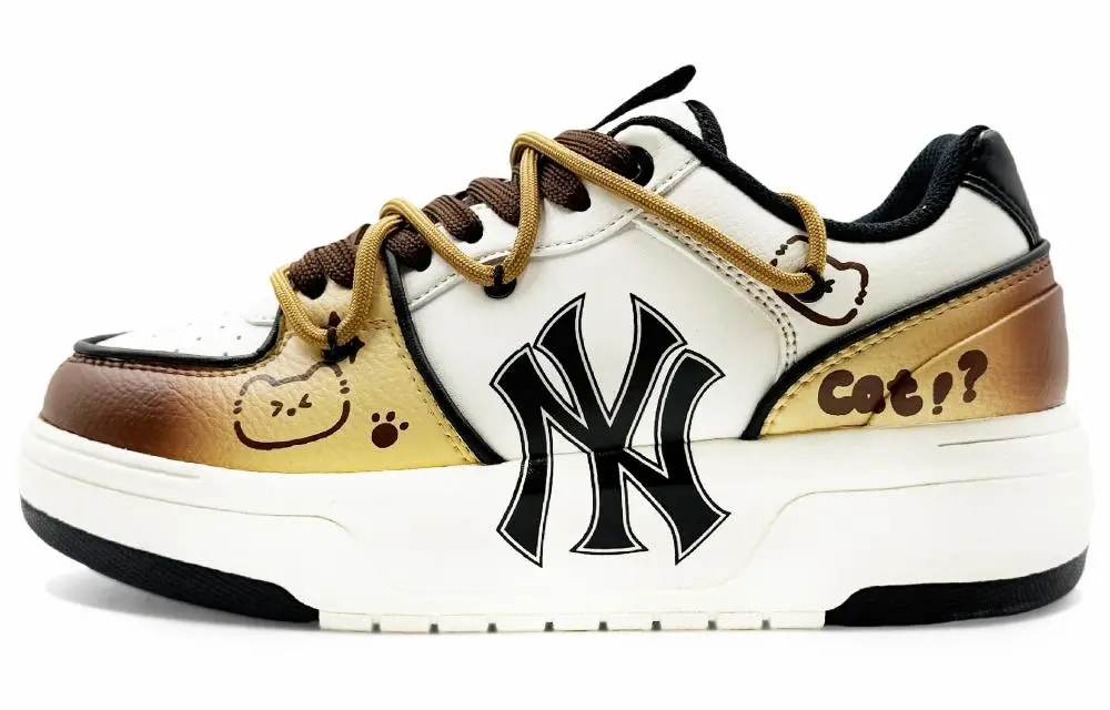 MLB Chunky Liner Abrasion Resistant Low top Skateboard Shoes Unisex Beige Brown