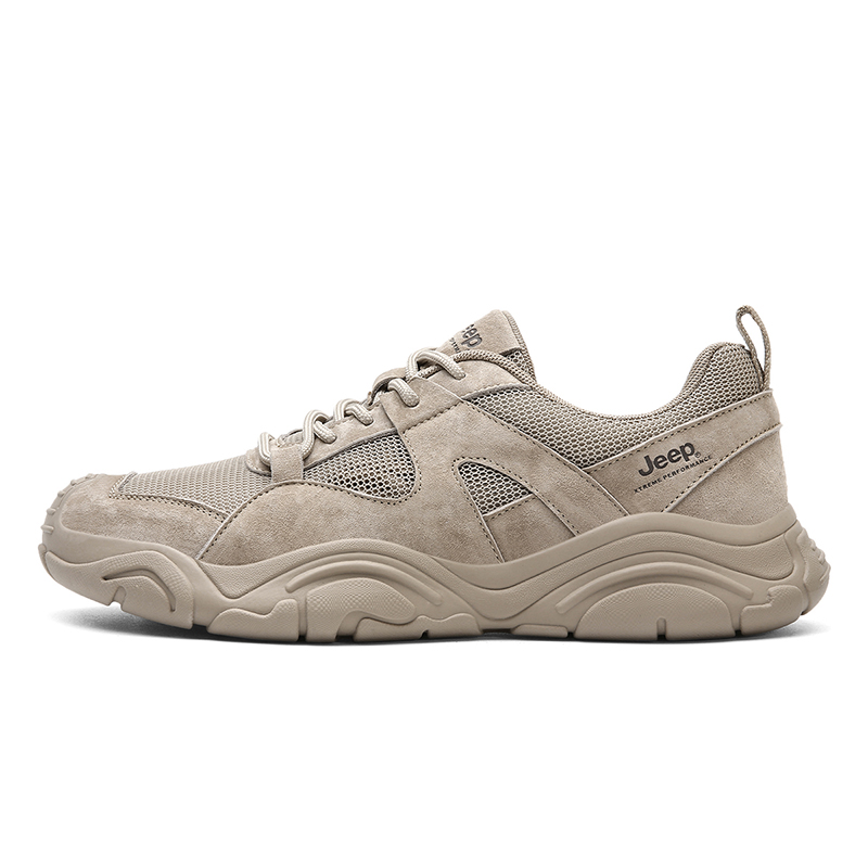Jeep Low Top Outdoor Hiking Shoes Unisex Khaki