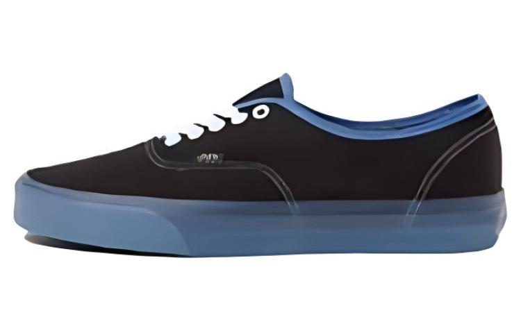 Vans Authentic Anti-Slip Wear-Resistant Low-Top Skateboard Shoes Unisex Black Blue