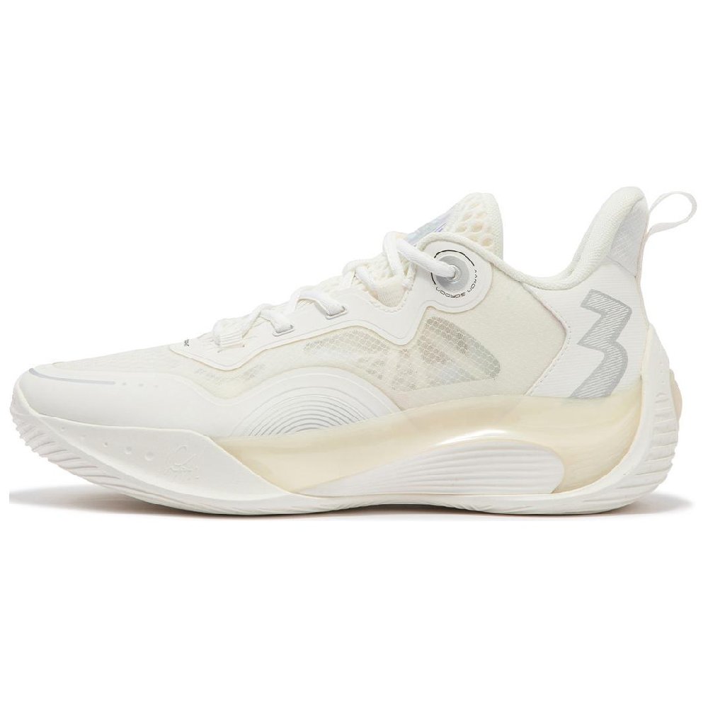 361° AG Sparkling Cushioning Anti-Slip And Wear-Resistant Low-Top Basketball Shoes Men's White Silver