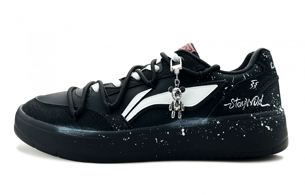 LiNing Yuanbao V3 Slip-Resistant Cushioning Abrasion-Resistant Low-Top Skateboard Shoes Men's Black White