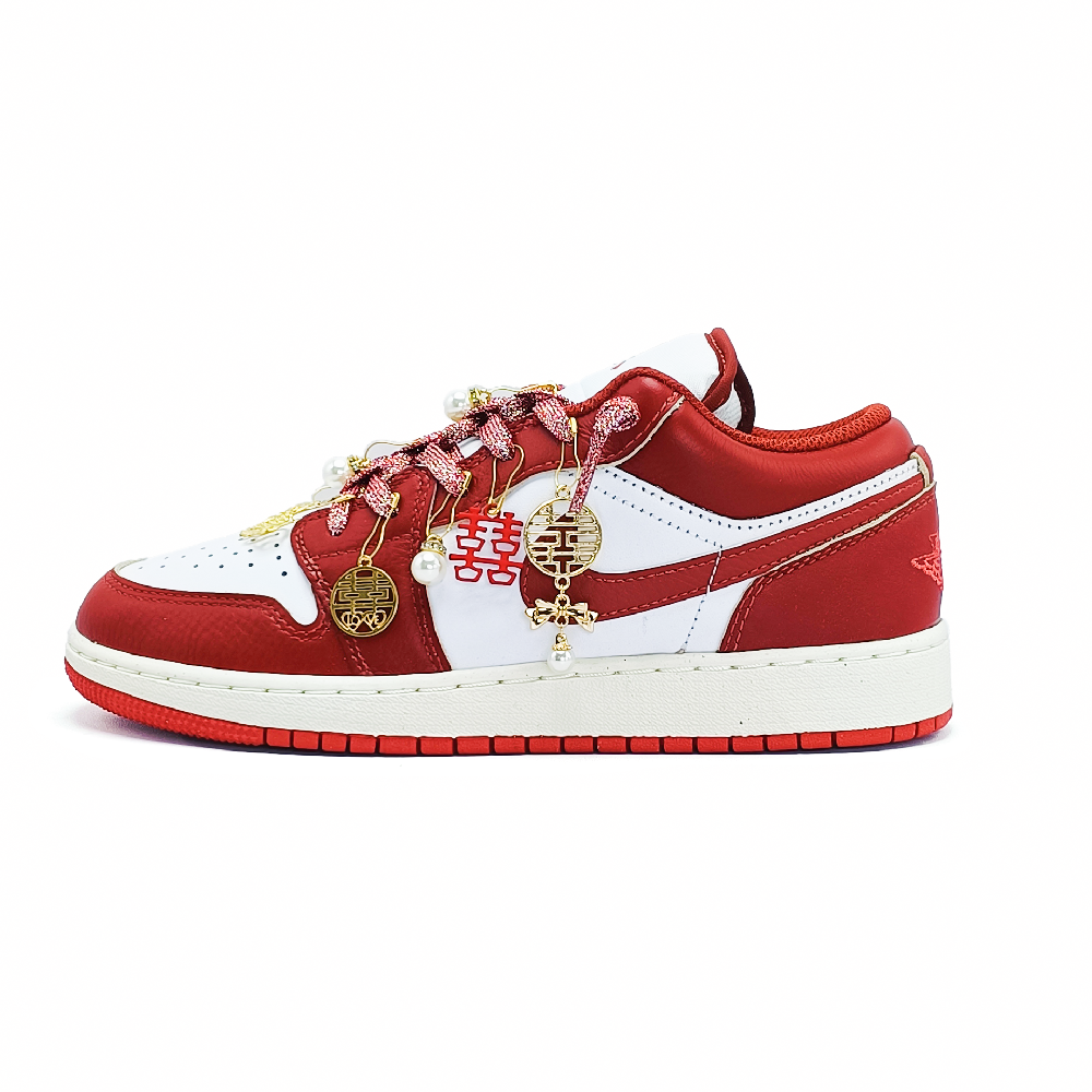 Jordan Air Jordan 1 Golden Jubilee Bead Abrasion Resistant Low Top Vintage Basketball Shoes Women's Red White