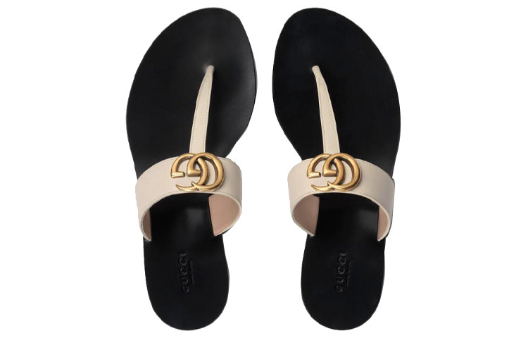 GUCCI Double G Plaque Leather Sandals купить в интернет-магазине Yoocart с быстрой доставкой по России.