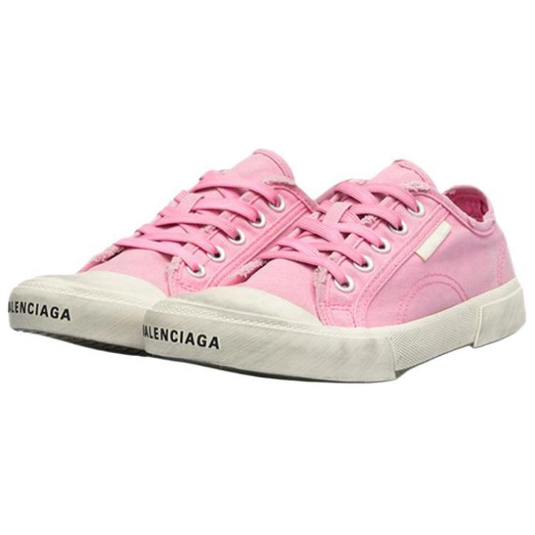 Balenciaga Paris Low Top Sneakers 'Washed Pink Cotton And White Rubber' Women's