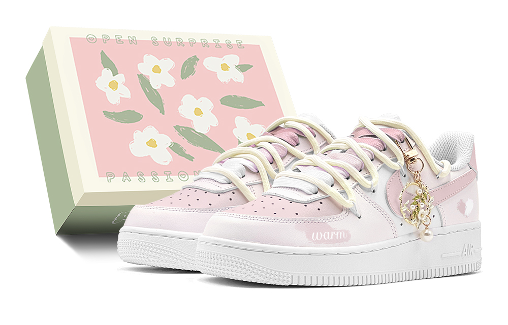 Nike Air Force 1 Low Slip Resistant Low Top Skateboard Shoes GS Pink White