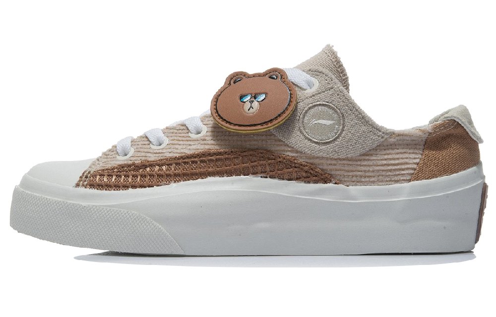 Line Friends X LINING Skateboard Shoes Women's Low top Icy Sand Brown/Oat Gray