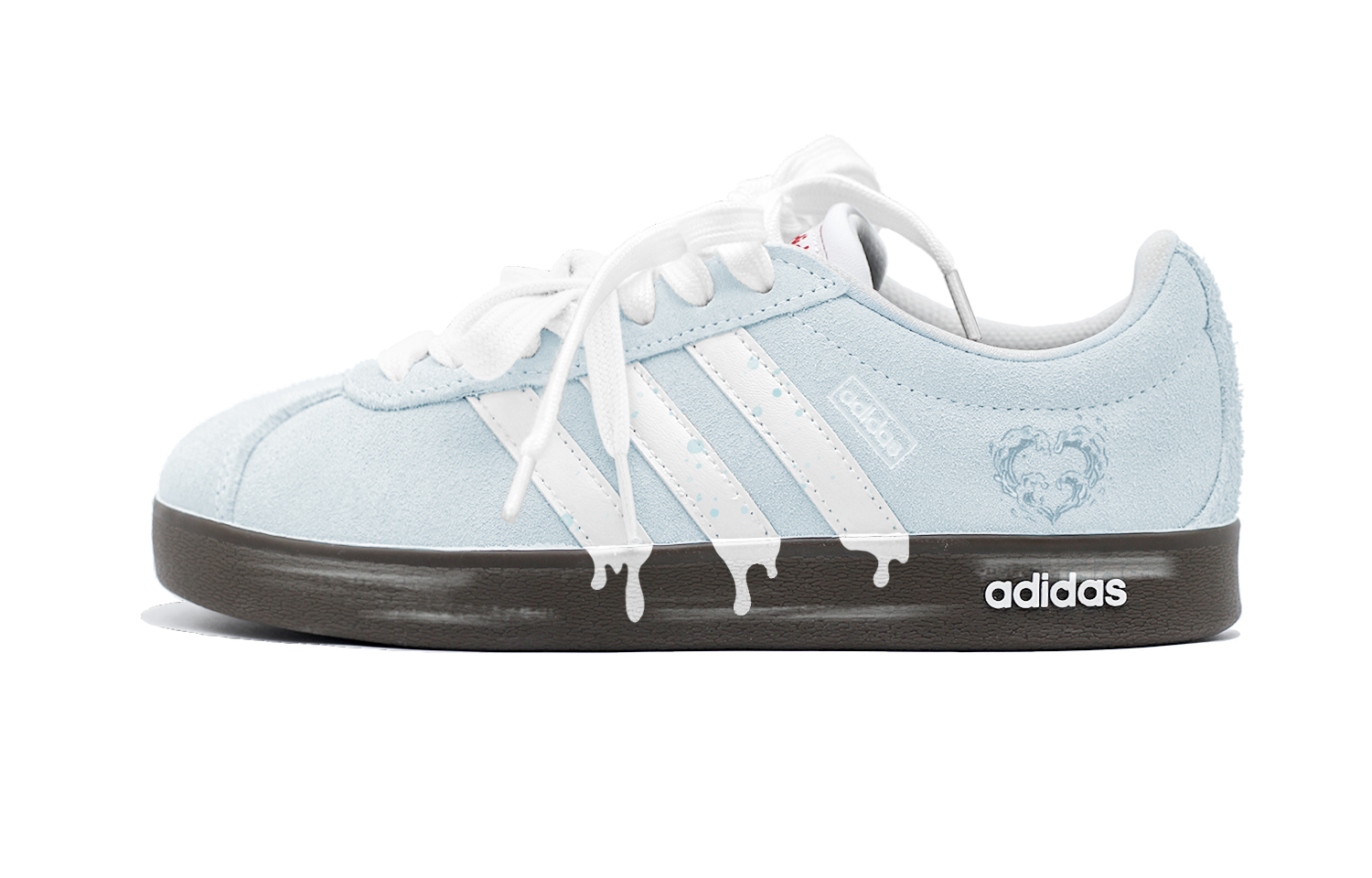 Adidas VL COURT 2.0 Seaside Holiday Low top Skateboard Shoes Unisex Ice Blue