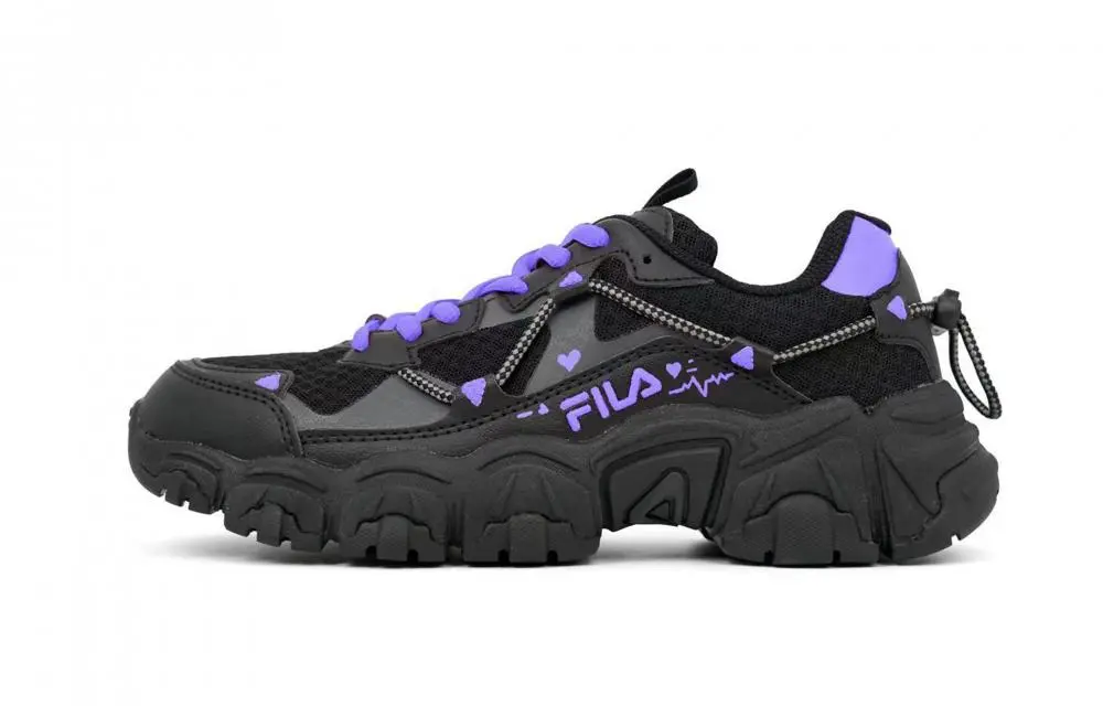 FILA Fluid Purple Night Storm Low Top Casual Shoes Unisex Black