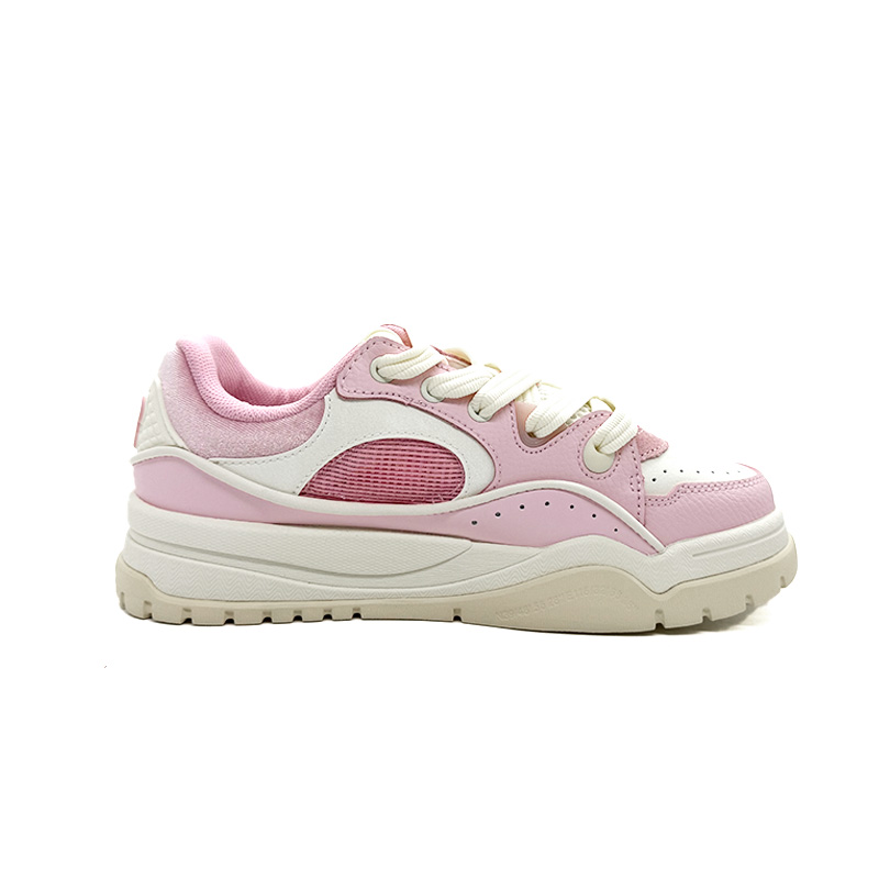 LiNing 001 BTC 3 Slip Resistant Height Increasing Low top Skateboard Shoes Women's Pink White купить в интернет-магазине Yoocart с быстрой доставкой по России.