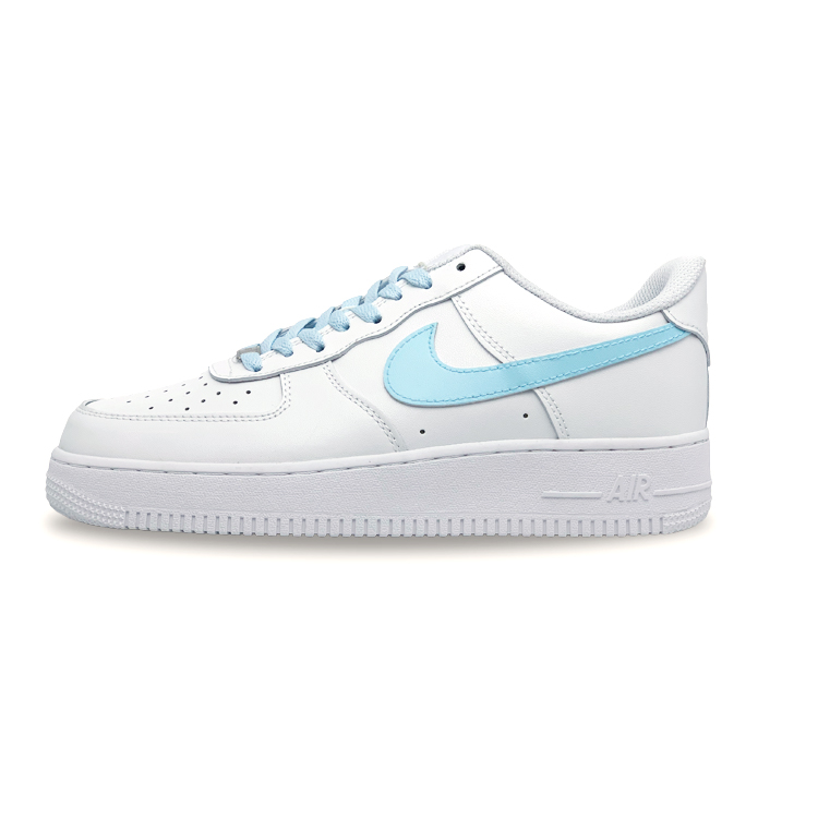 Nike Air Force 1 Anti-Slip Wear-Resistant Low-Top Skateboard Shoes Unisex White Blue