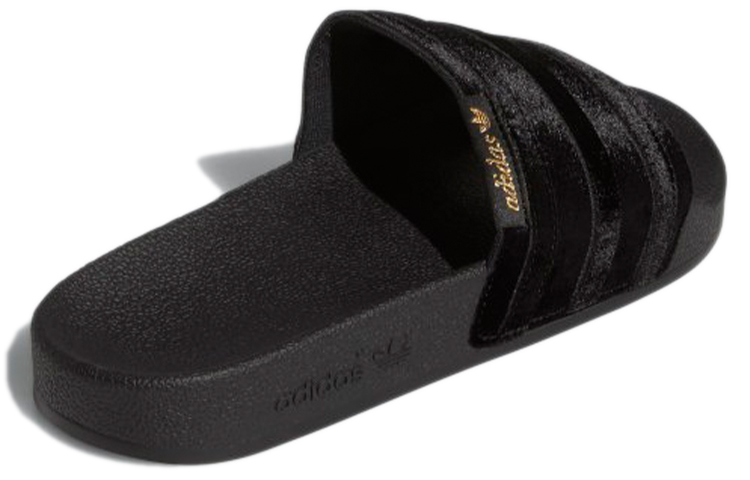 Adilette Women's Adidas Originals Slide 'Black Gold Metallic' Women's купить в интернет-магазине Yoocart с быстрой доставкой по России.