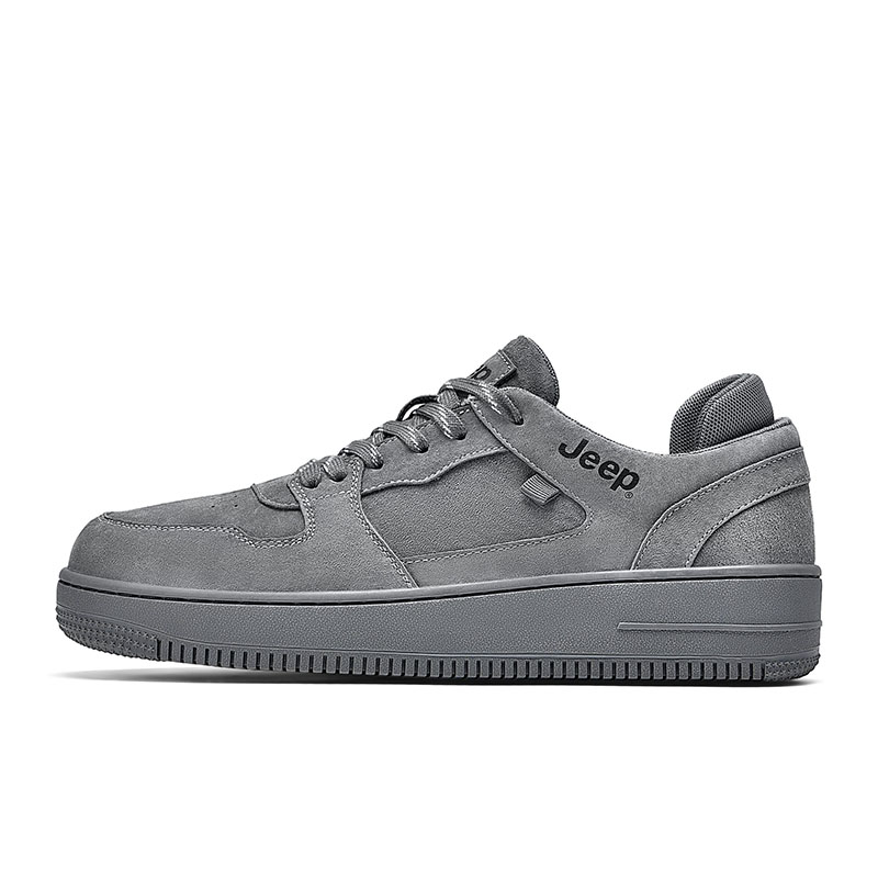 Jeep Skateboard Shoes Men Low Top Gray