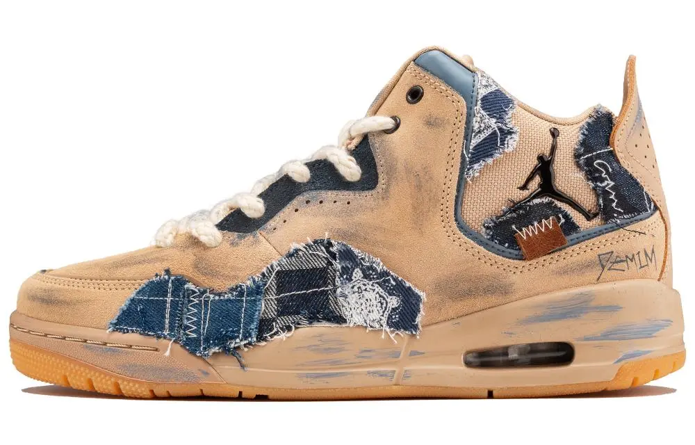 Jordan Courtside 23 Mid top Vintage Basketball Shoes Men's Light Brown