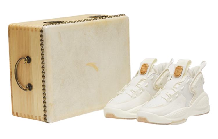 Anta Bastard Solo River Luo Drum Anti-Slip And Wear-Resistant Breathable Low-Top Skateboard Shoes Men's White Yellow