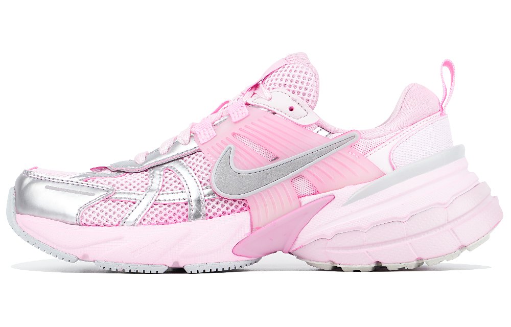 Nike V2K Run Durable Breathable Low-Top Running Shoes Unisex Pink/Silver/White