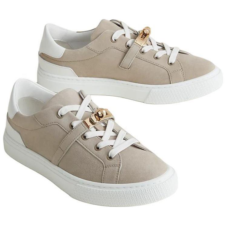 HERMES Day Low-Top Skateboard Shoes Women's Beige