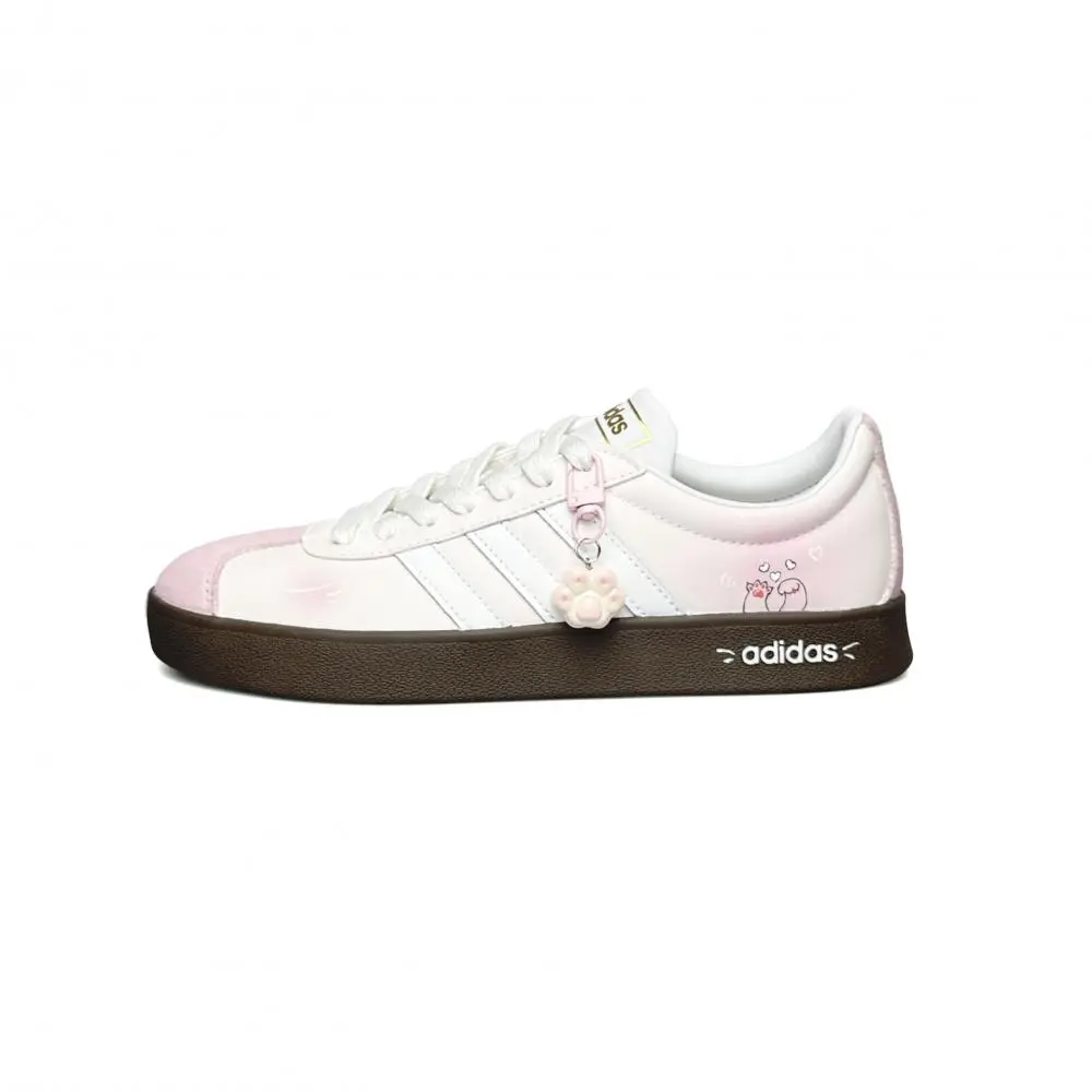 Adidas VL COURT 2.0 Soft And Cute Cat Paw Low top Skateboard Shoes Unisex