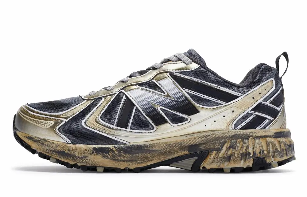 New Balance NB 410 Anti Slip Wear Resistant Low Top Running Shoes Unisex Black Gold