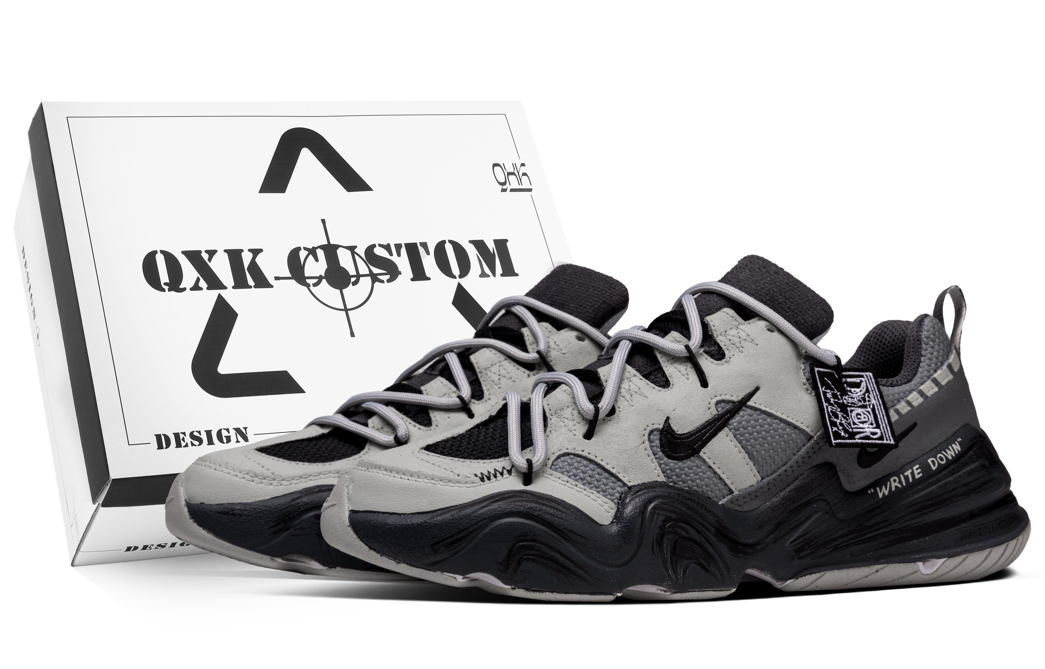 Nike Tech Hera Stone Path Box Abrasion Resistant Low top Casual Shoes Unisex Black Gray