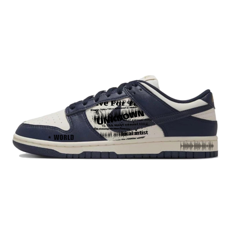 Nike Dunk Anti-Slip Wear-Resistant Lightweight Breathable Low-Top Skateboard Shoes Women's Blue White