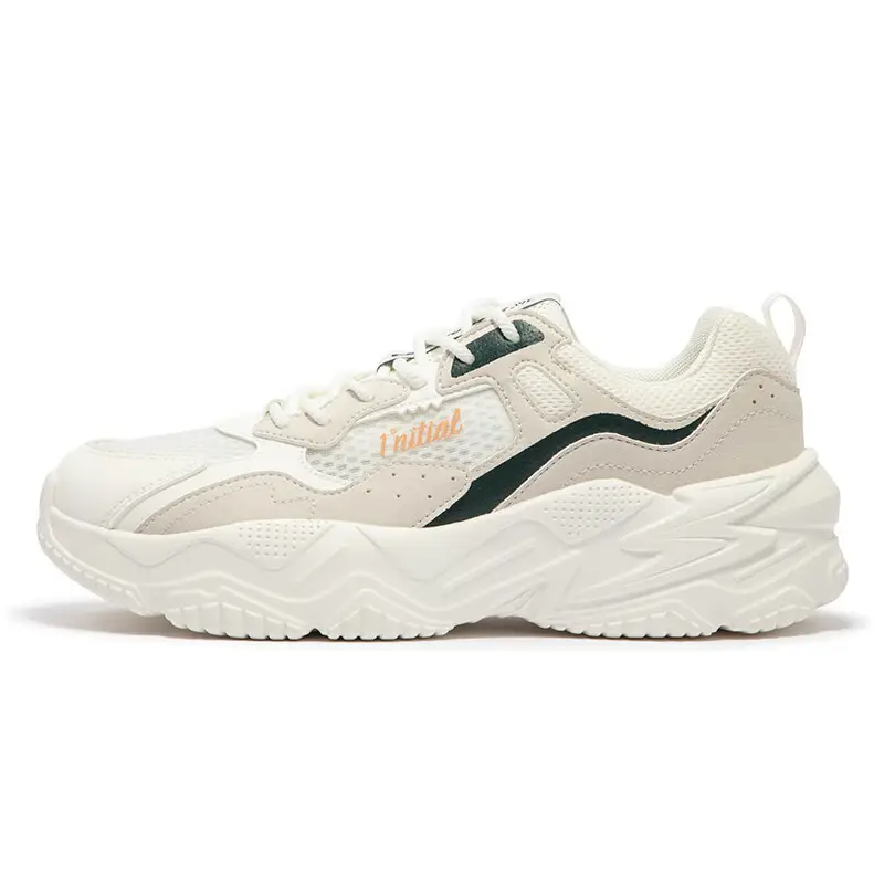 361° Breathable Height Increase Low Top Chunky Sneakers Men's White Green