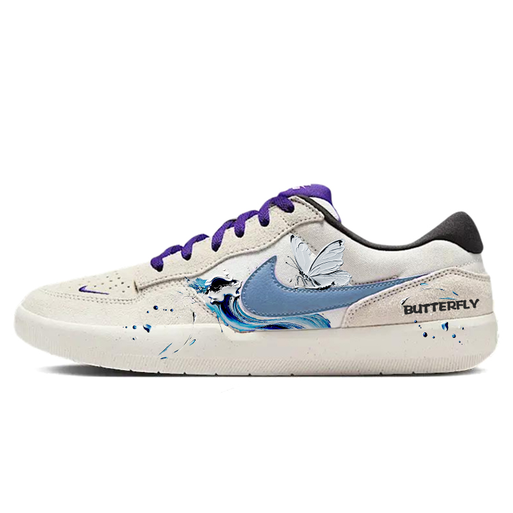 Nike SB Force 58 Skateboard Shoes Unisex Low Top Gray/White