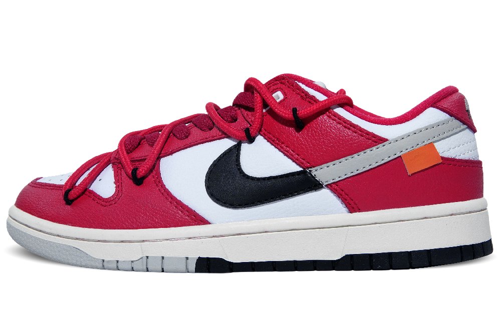 Nike Dunk Slip Resistant Low top Skateboard Shoes Men's Red White