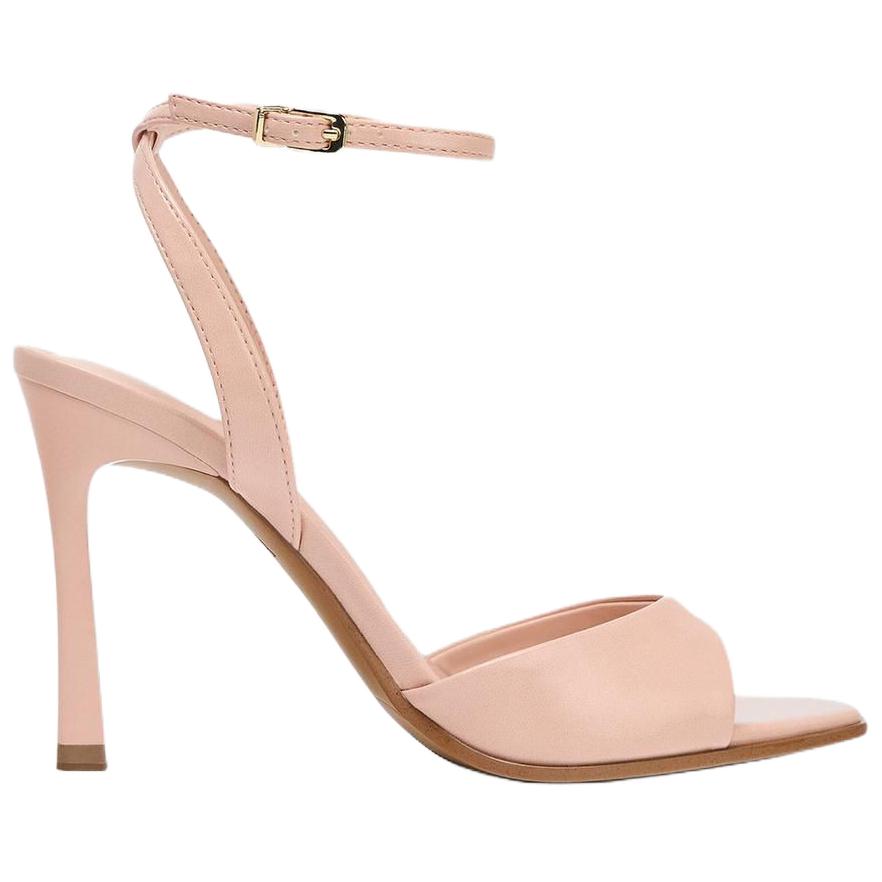 ZARA One Strap Sandals 9cm Women's Rose Red