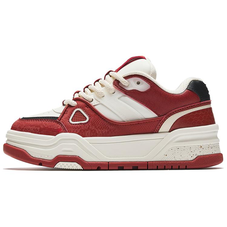 Anta Anti-Slip And Wear-Resistant Height Increasing Low-Top Skateboard Shoes Women's White Red Black