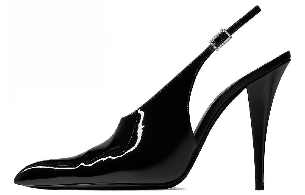 SAINT LAURENT Raven Pointed Toe Slingback Pumps