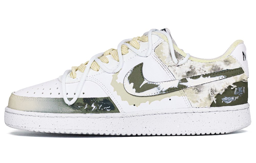 Nike Court Vision Low Skateboard Shoes Men Low-Top White/Green