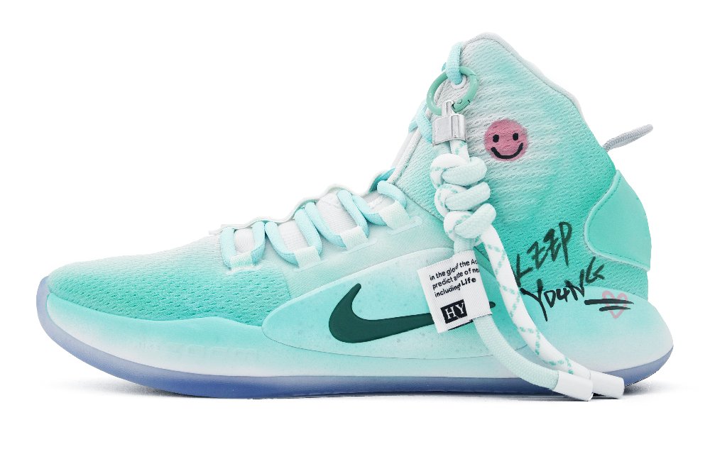 Nike Hyperdunk X Shock Absorbers Slip Resistant Abrasion Resistant Mid Top Basketball Shoes Men's Green White