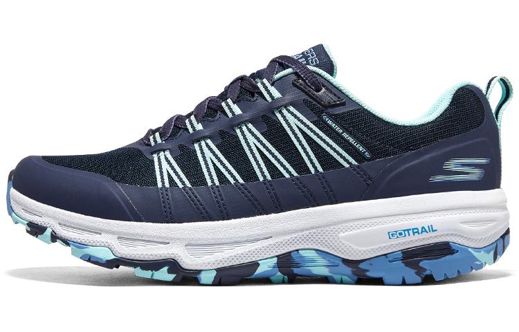Skechers Go Run Trail Altitude Anti-Slip Wear-Resistant Low-Top Outdoor Shoes Women's Marine Blue Light Green
