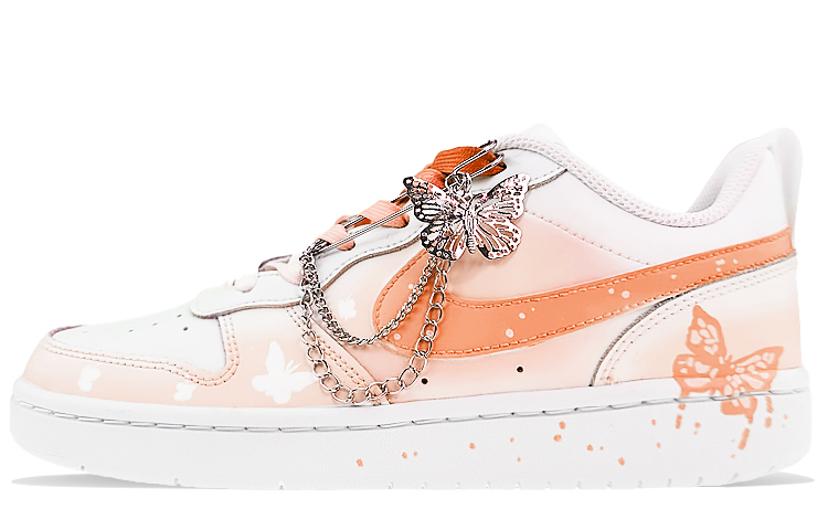 Nike Court Borough Series Skateboard Shoes Women's Low-Top Orange