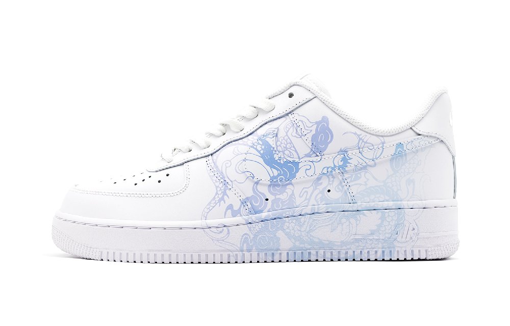 Nike Air Force 1 Azure Dragon Low Top Skateboard Shoes Men's Azure Gradient