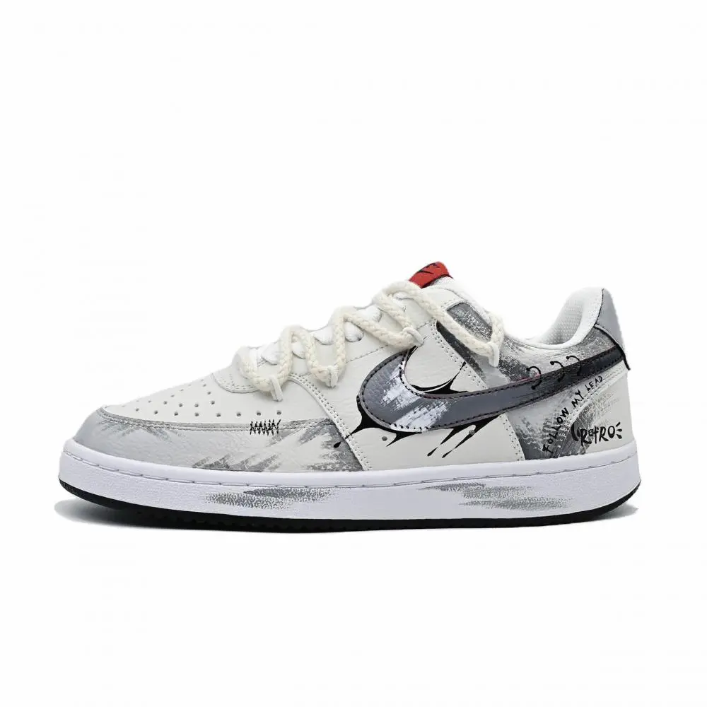 Nike Court Victory Gray Video Slip Resistant Abrasion Resistant Low top Skateboard Shoes Men's Gray White