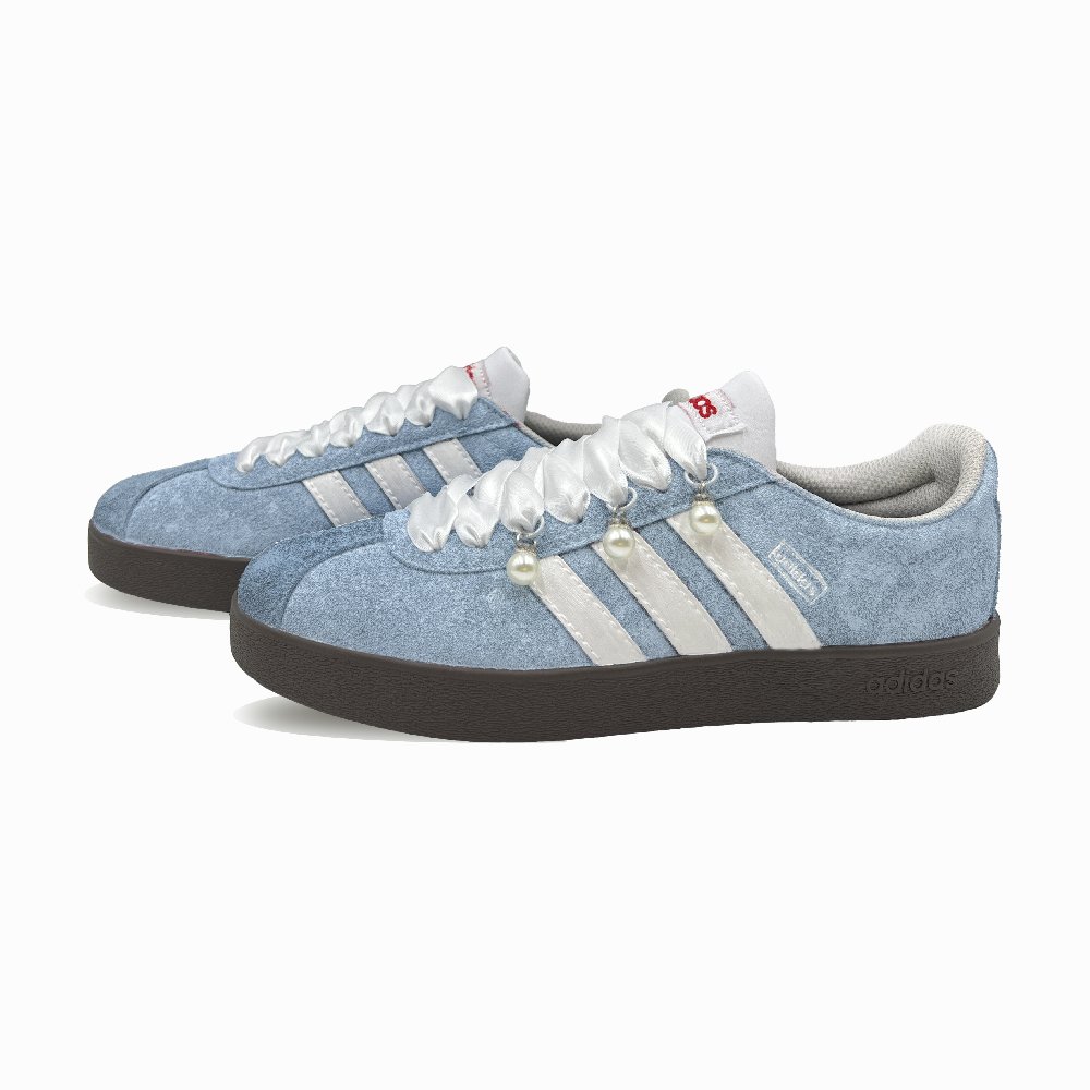 Adidas Neo VL Court 2.0 Jade Blue Star Cushioned Wear-Resistant Lightweight Low-Top Skateboard Shoes Unisex Blue White