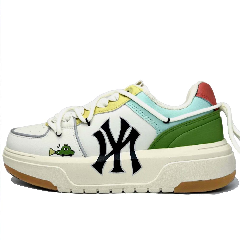 MLB Chunky Liner Slip Resistant Quick Dry Low Top Skateboard Shoes Unisex White Green