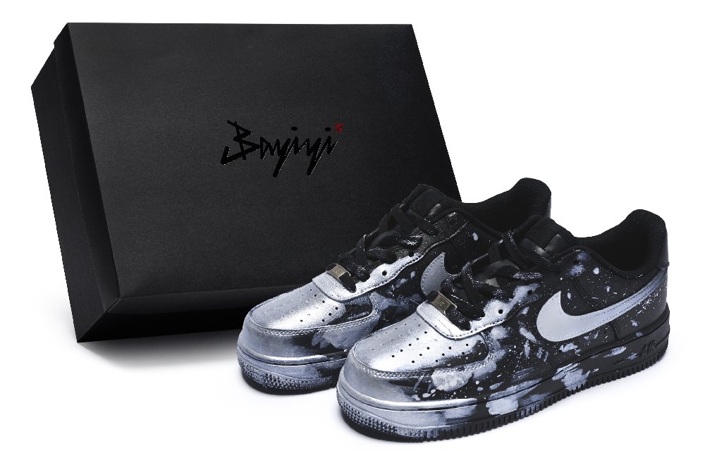Nike Air Force 1 Skateboard Shoes Unisex Low-Top Silver/Black