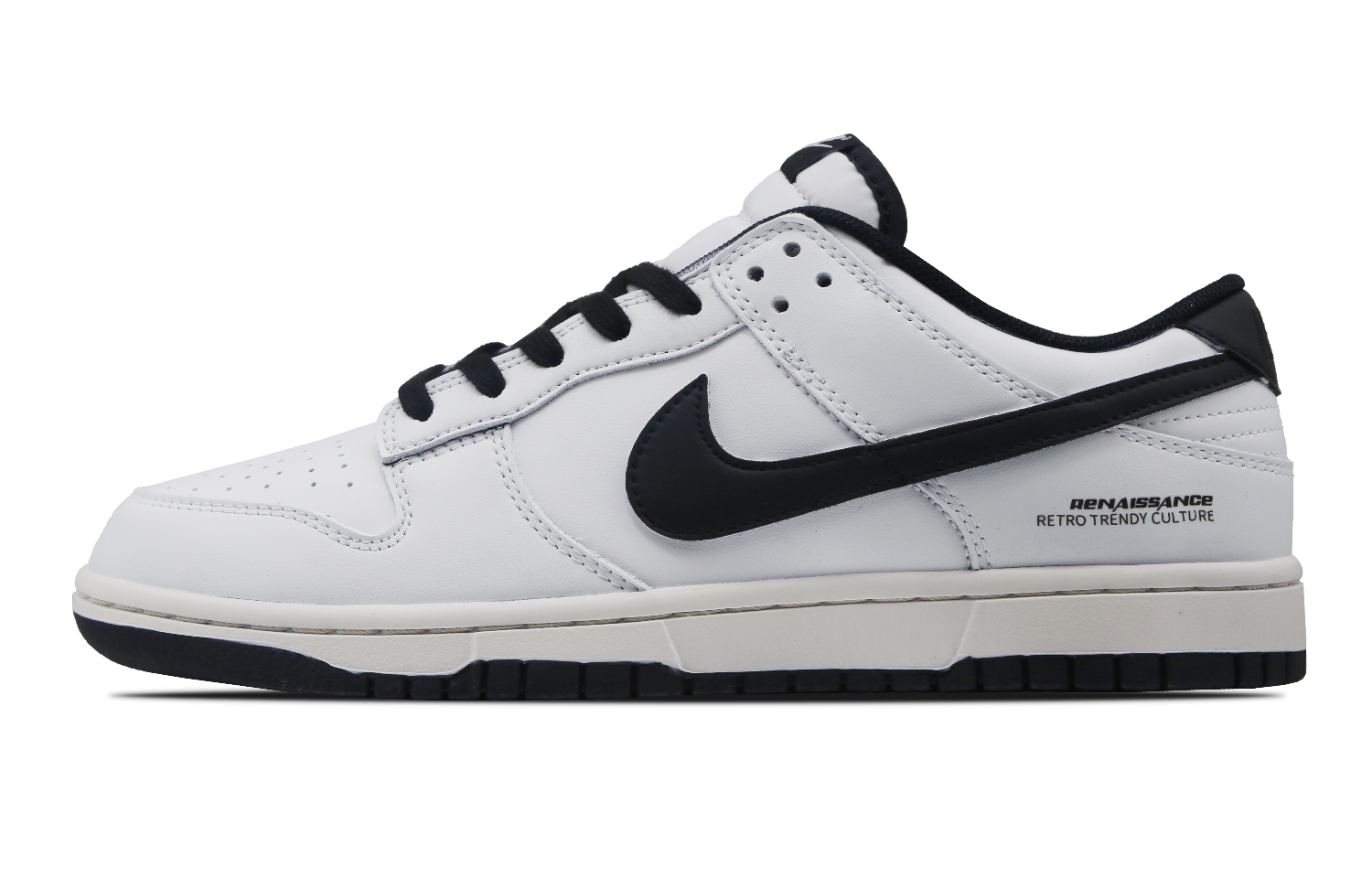 Nike Dunk White Dove Abrasion Resistant Low top Skateboard Shoes Unisex Black White