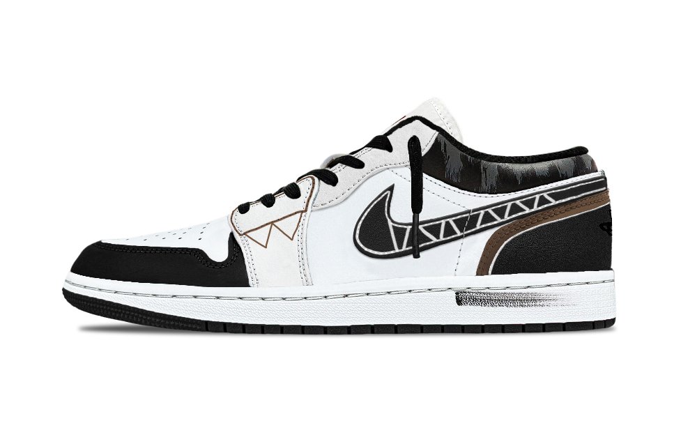 Jordan Air Jordan 1 Support Low Top Vintage Basketball Shoes Unisex Black White