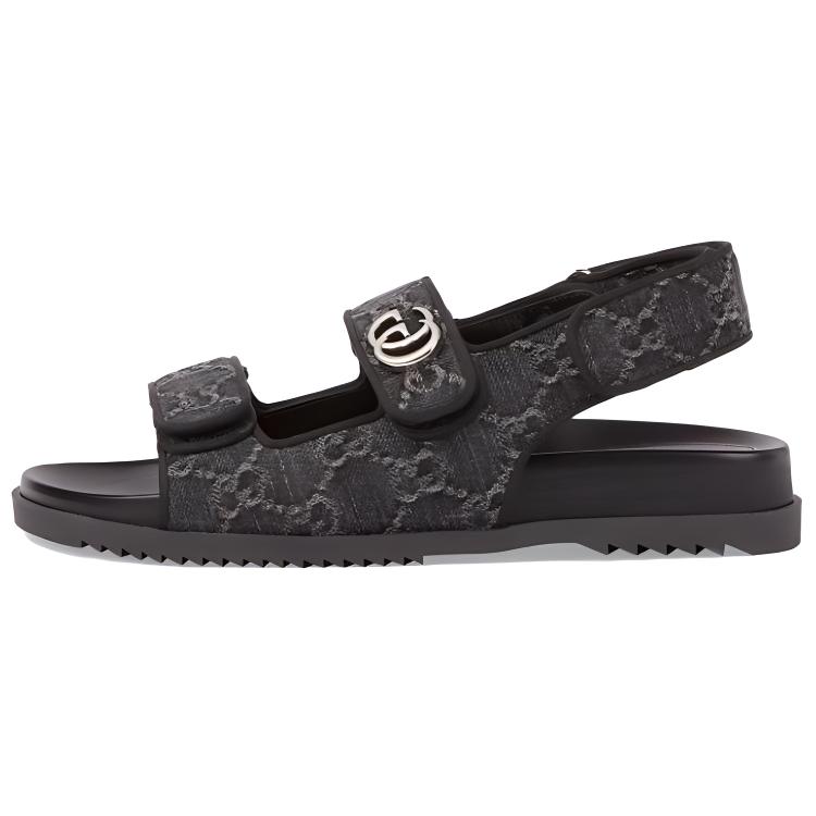 GUCCI Double G-plaque Denim Sandals