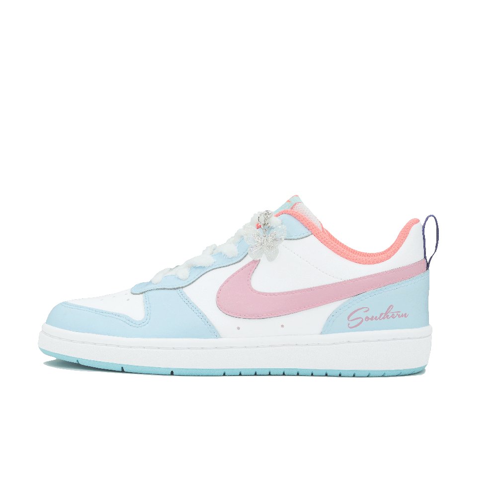 Nike Court Borough Whale Heart Dreamy Butterfly Non-slip Lightweight Low-Top Skateboard Shoes GS Blue