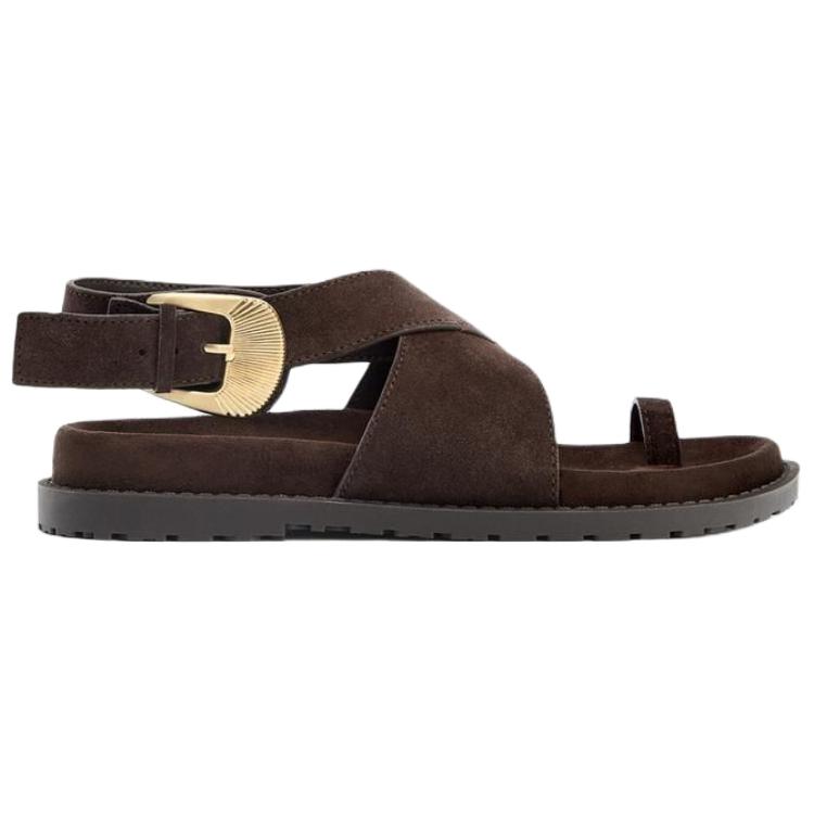 ZARA One Strap Sandals 2cm Women's Brown купить в интернет-магазине Yoocart с быстрой доставкой по России.