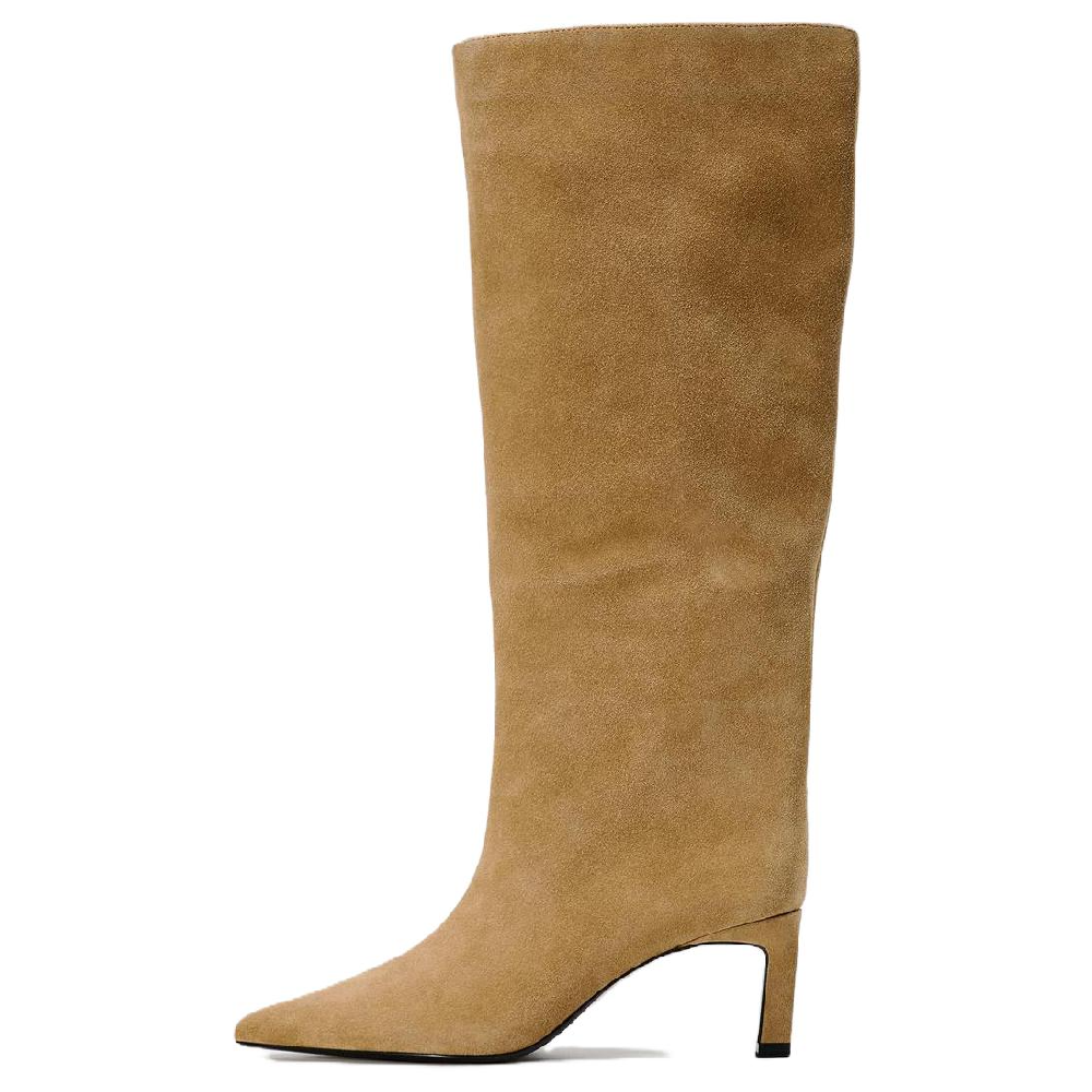 ZARA Knee-high Boots 6.5cm Women's Yellow