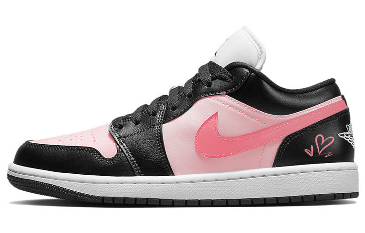 Jordan Air Jordan 1 Vintage Basketball Shoes Women's Low Top Black/Pink
