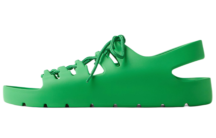 Bottega Veneta Jelly Lace Up Sandal Green