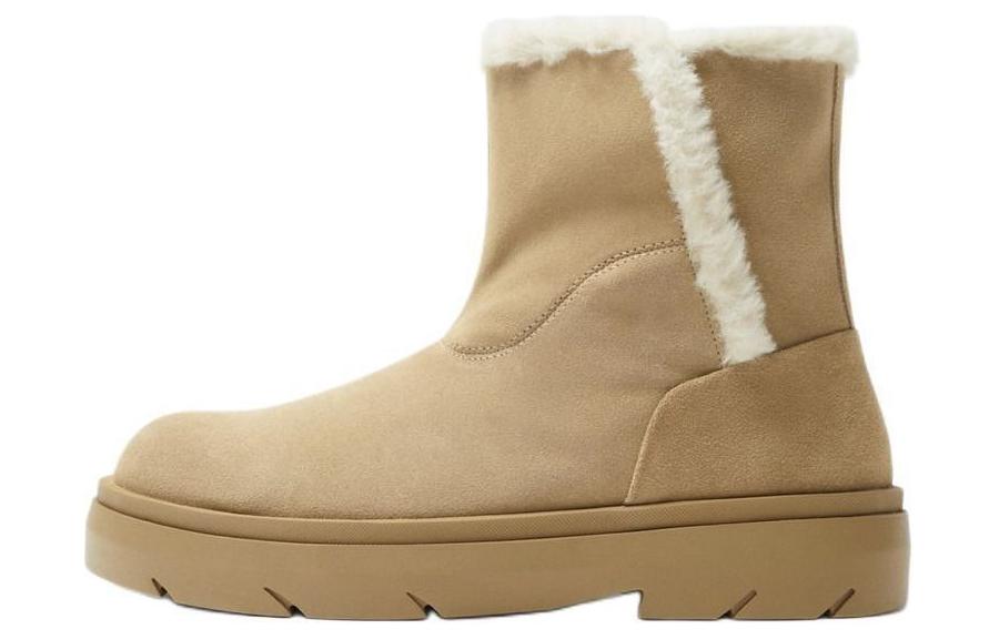 ZARA Short Snow Boots Men's Zebra Print Brown Yellow