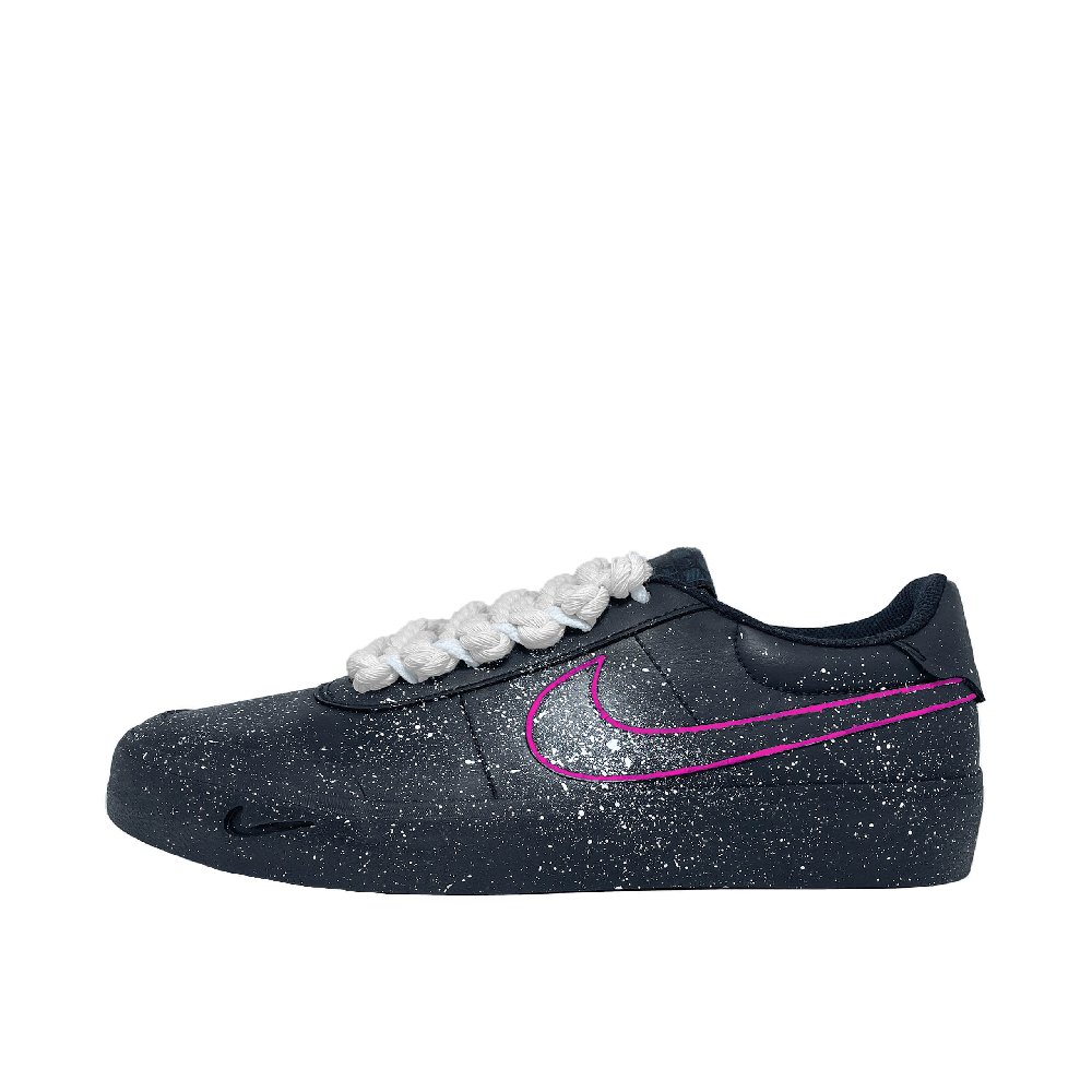 Nike Court Shot Glamor Red Star Language Anti Slip Wear Resistant Low Top Skateboard Shoes Men's Black